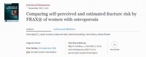 Comparing self-perceived and estimated fracture risk by FRAX of woman with osteoporosis