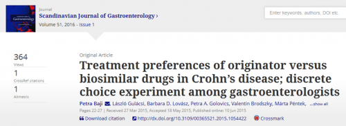 Treatment preferences of originator versus biosimilar drugs in Crohn's disease
