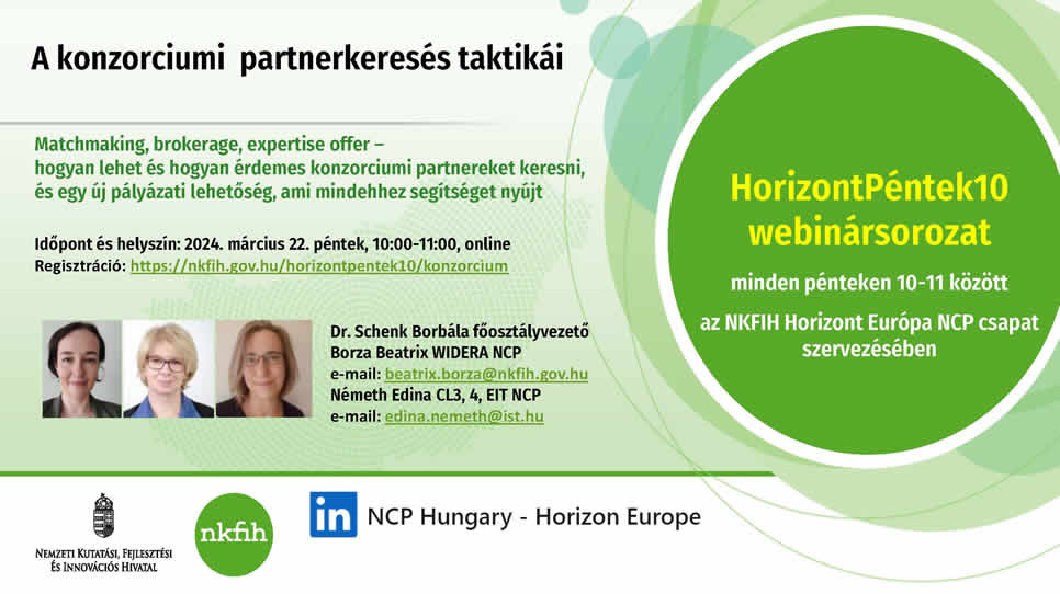 HorizontPéntek10 – A konzorciumi partnerkeresés taktikái