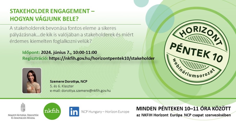 HorizontPéntek10 - Stakeholder engagement - Hogyan vágjunk bele? (2024. június 7.)