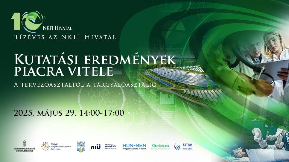 Kutatási eredmények piacra vitele – A tervezőasztaltól a tárgyalóasztalig / Tízéves az NKFI Hivatal (2025. május 29.)