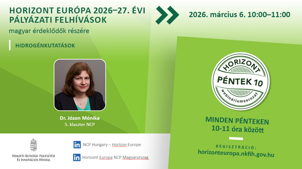 HorizontPéntek10 - Clean Hydrogen JU 2026-os felhívások (2026. március 6.)