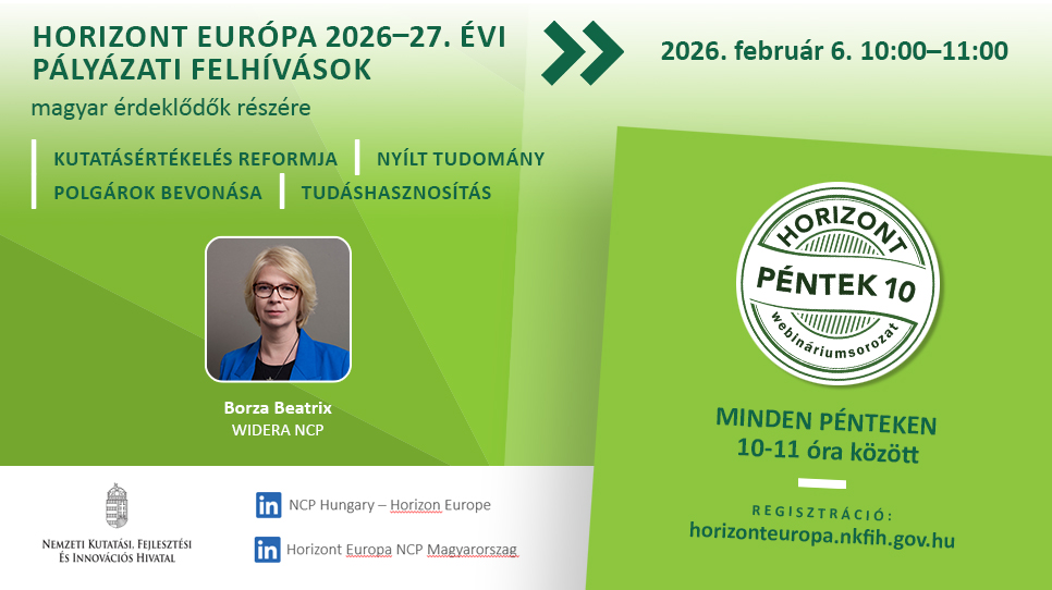 HorizontPéntek10 - A WIDERA program ERA programrészének 2026-27. évi felhívásai (2026. február 6.)