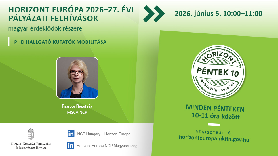 HorizontPéntek10 - MSCA Doctoral Networks 2026 (2026. június 5.)